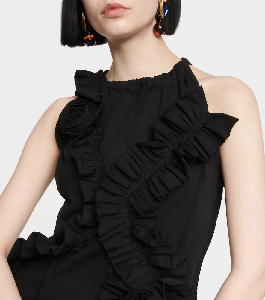Dries Van Noten Ruffle-trimmed cotton jersey maxi dress