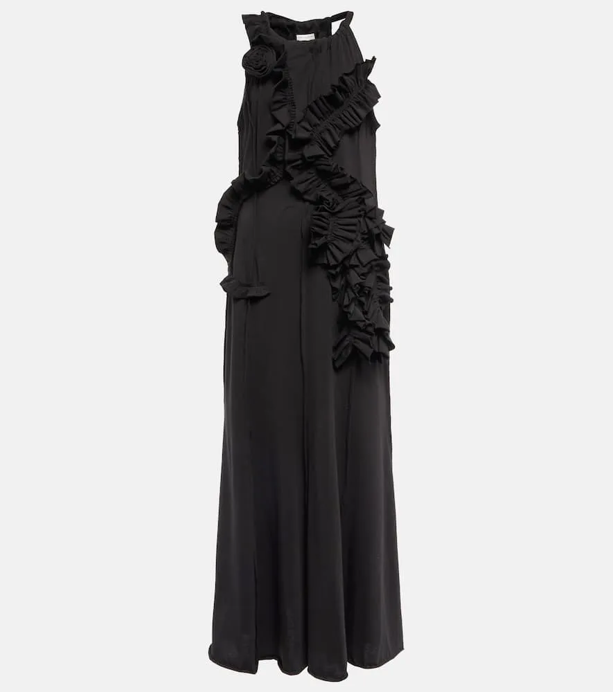Dries Van Noten Ruffle-trimmed cotton jersey maxi dress