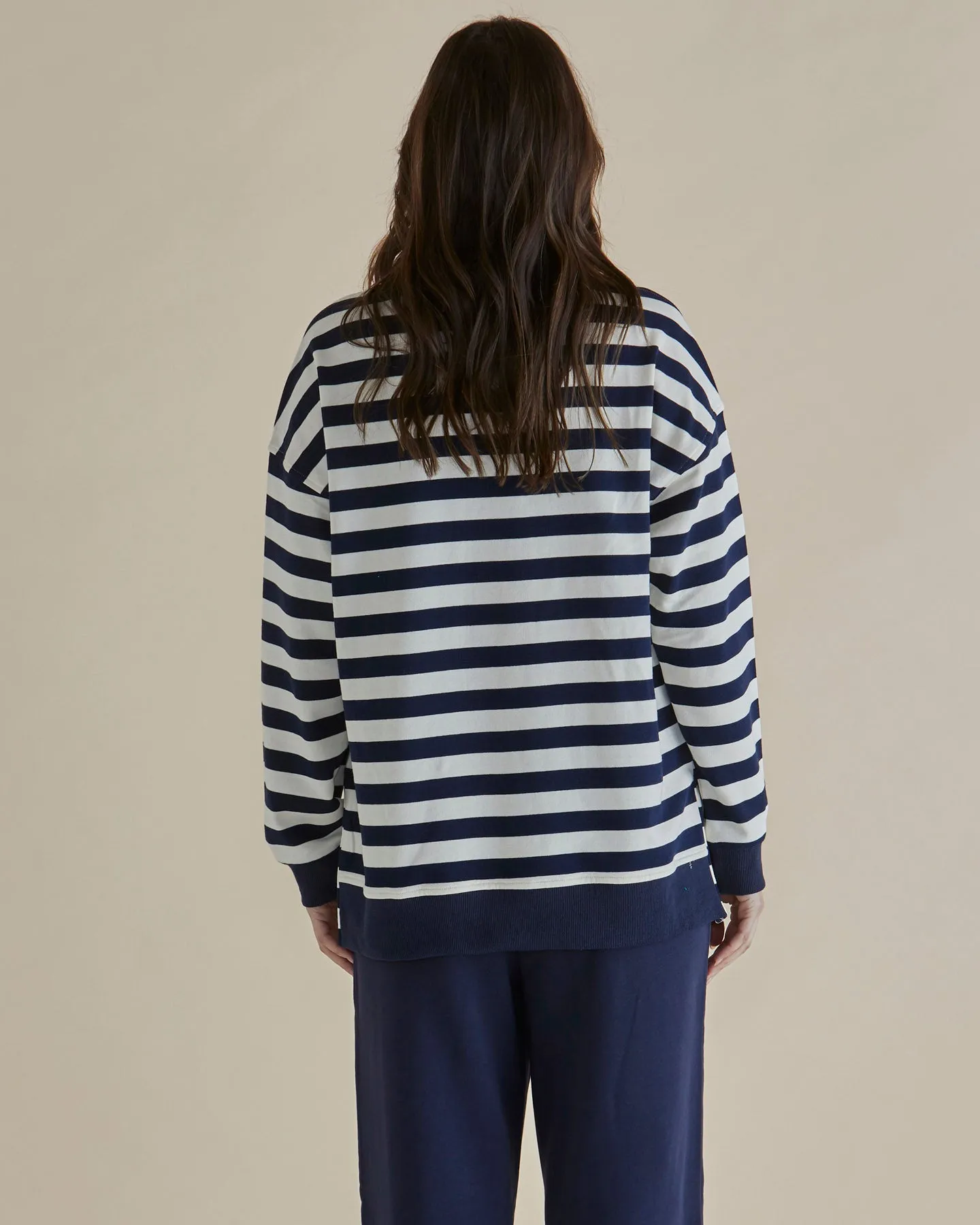 Easy Crew Sweat - Navy Stripe