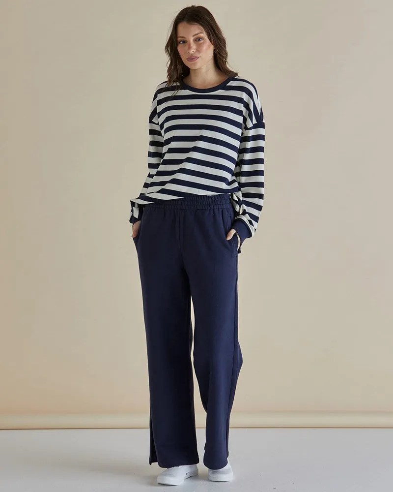 Easy Crew Sweat - Navy Stripe