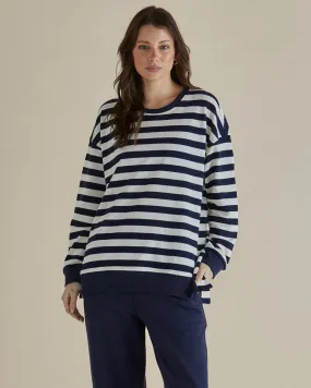Easy Crew Sweat - Navy Stripe