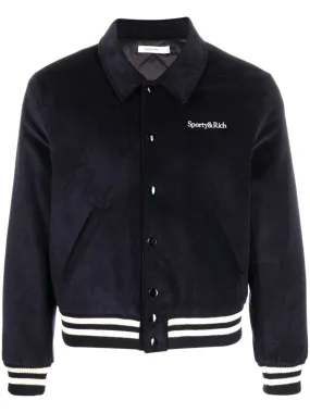 embroidered-logo bomber jacket