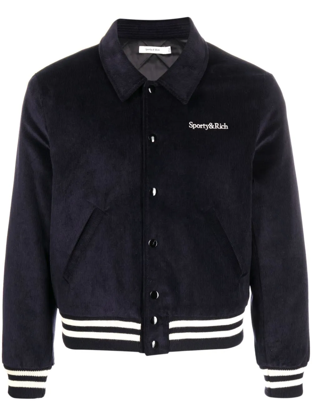 embroidered-logo bomber jacket