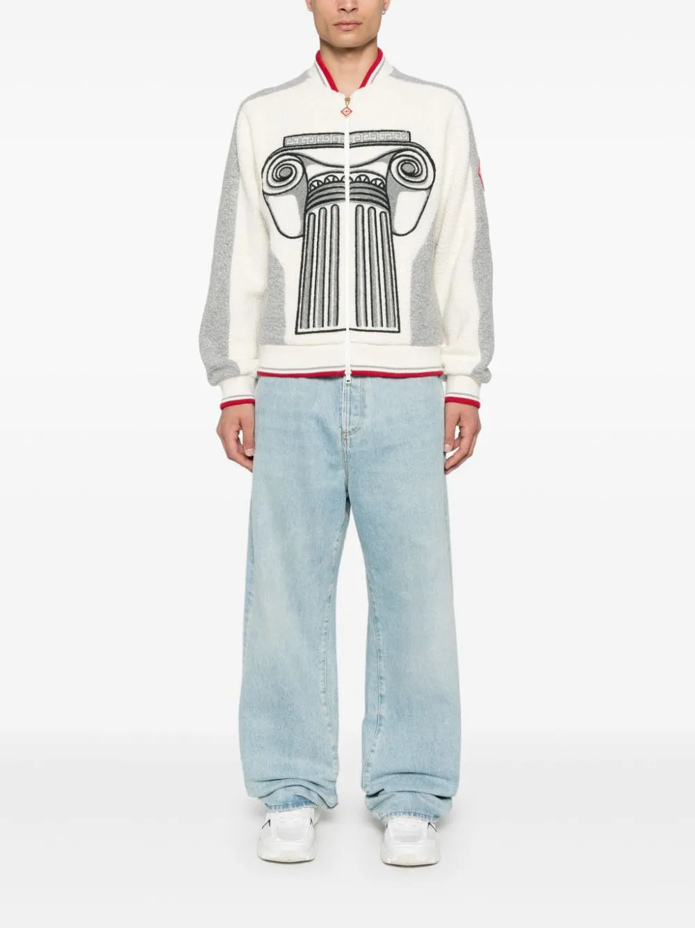 embroidered terry jacket