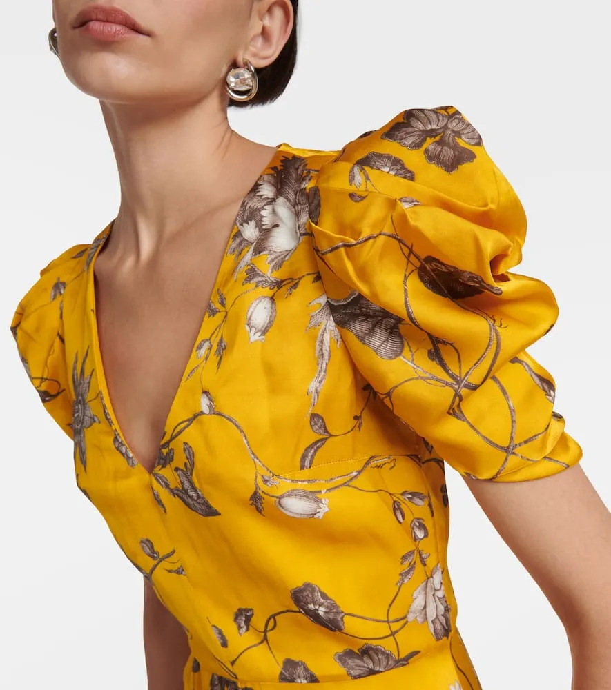 Erdem Floral satin midi dress