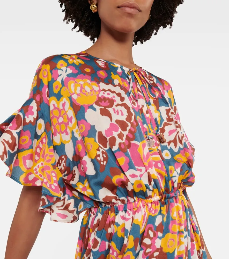 Eres Piment floral silk and cotton midi dress