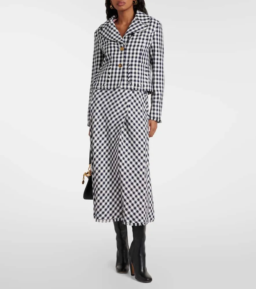 Etro Gingham cropped blazer