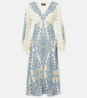 Etro Paisley cr√É¬™pe de chine midi dress