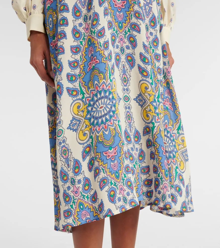 Etro Paisley cr√É¬™pe de chine midi dress