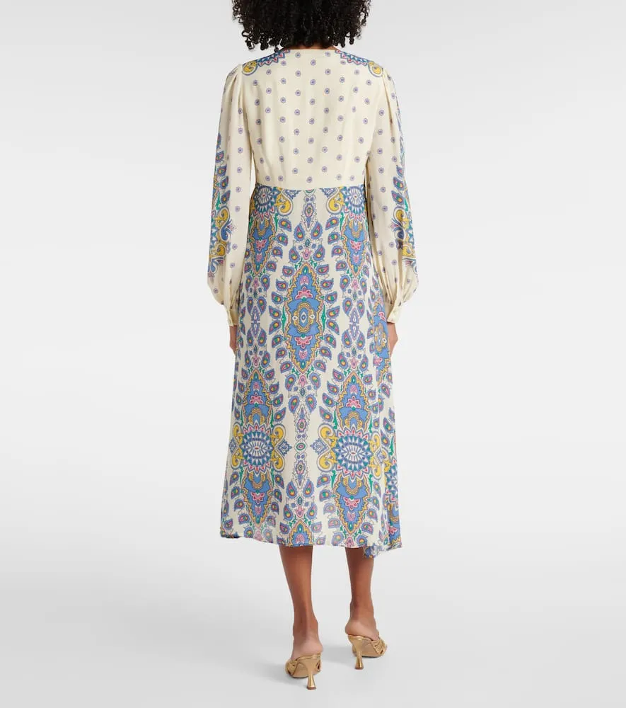 Etro Paisley cr√É¬™pe de chine midi dress