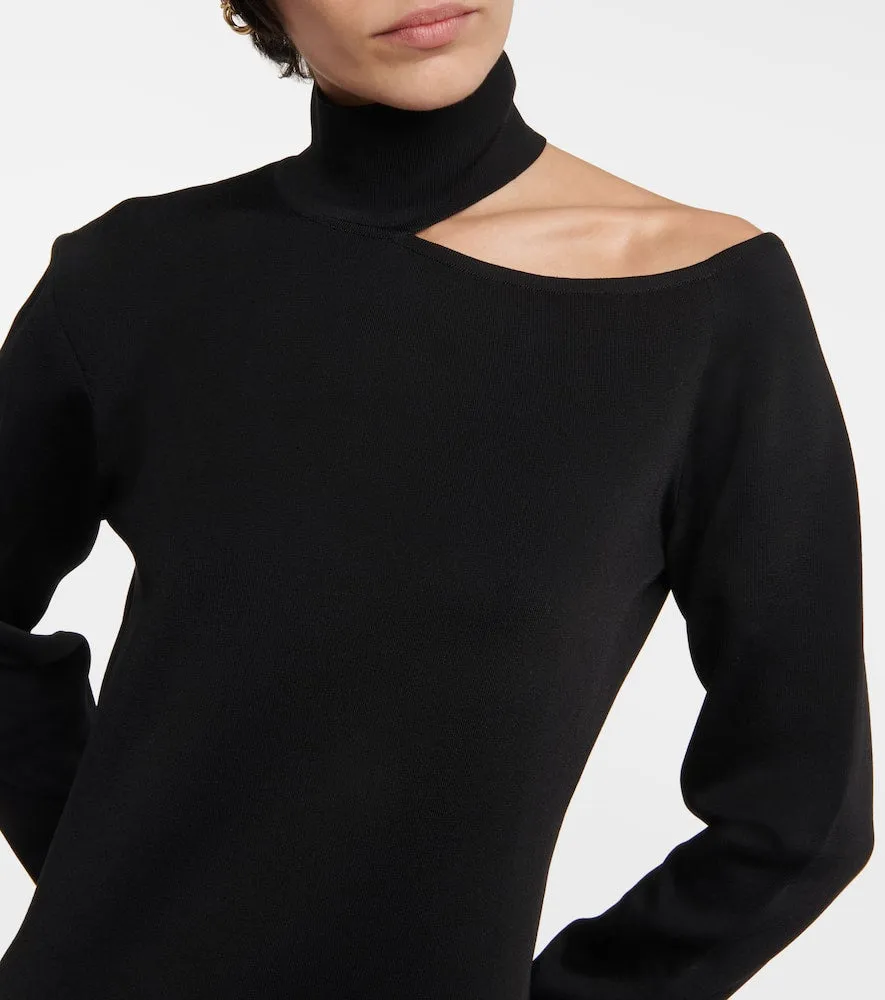 Ferragamo Mockneck jersey midi dress