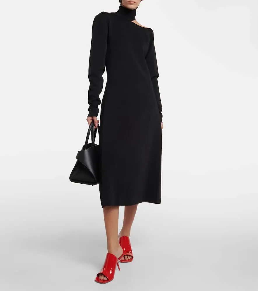 Ferragamo Mockneck jersey midi dress