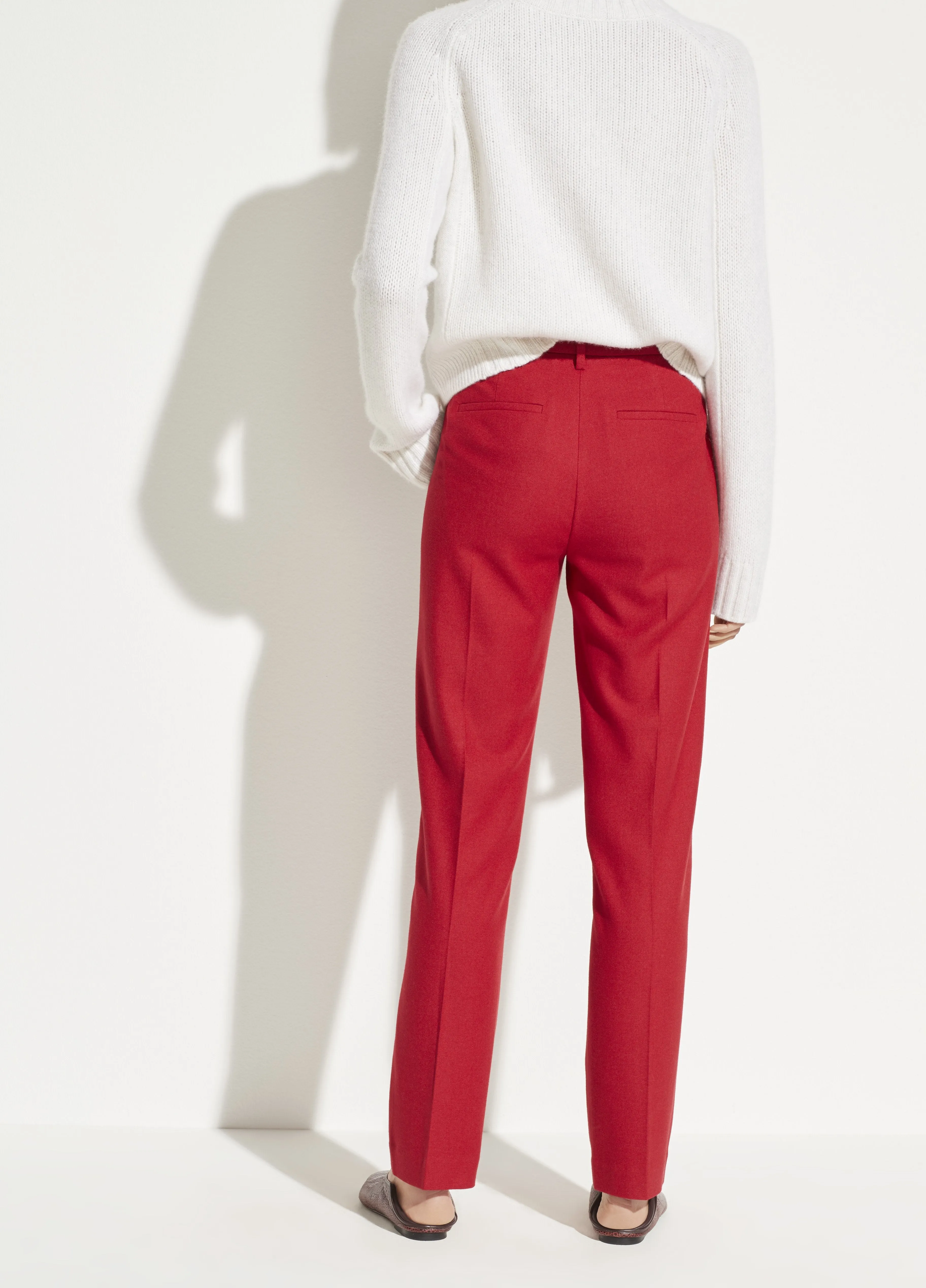 Flannel Tailored Pant in Crimson
