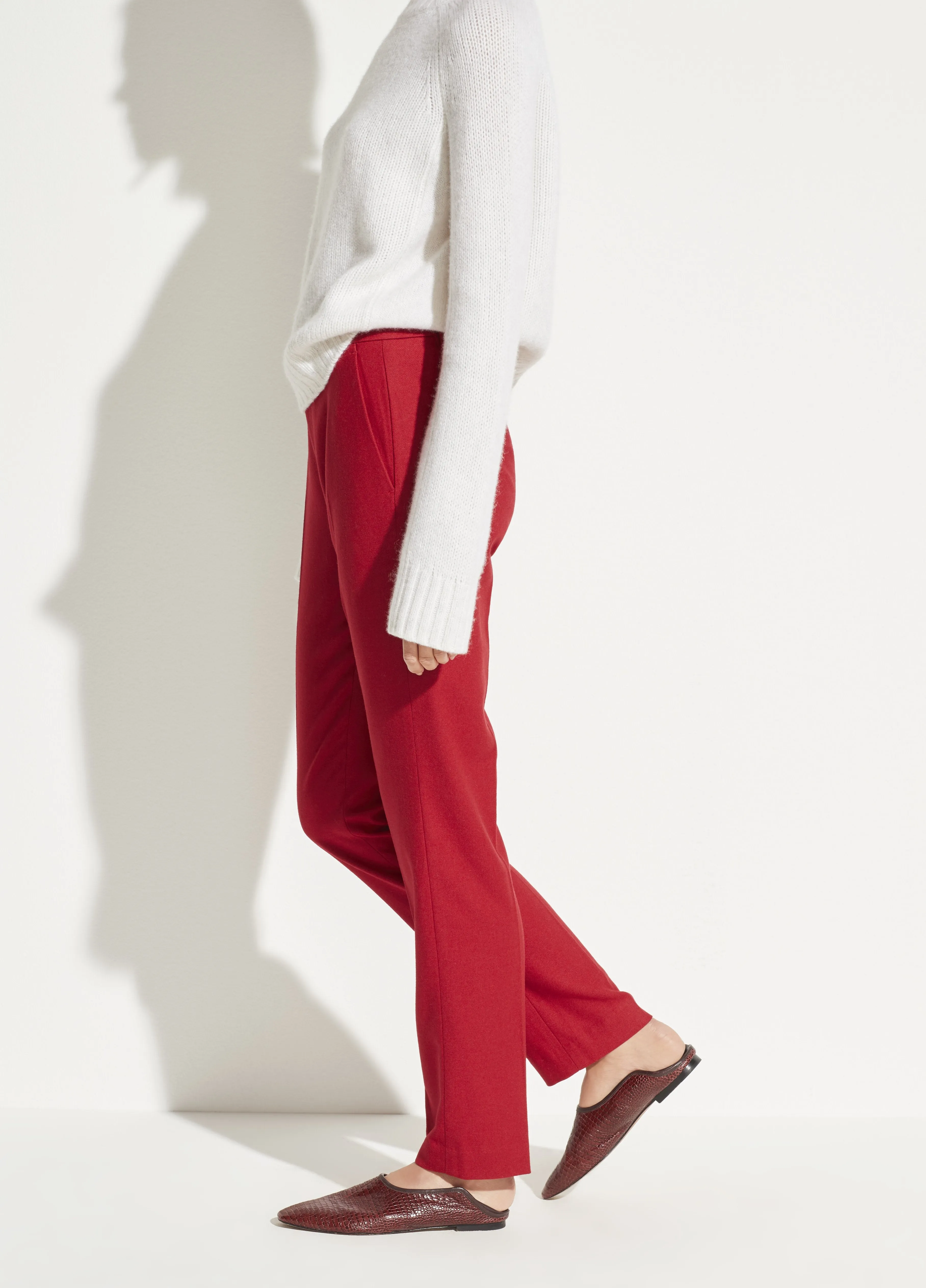 Flannel Tailored Pant in Crimson