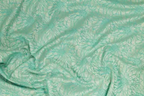 Floral Brocade - Turquoise Blue
