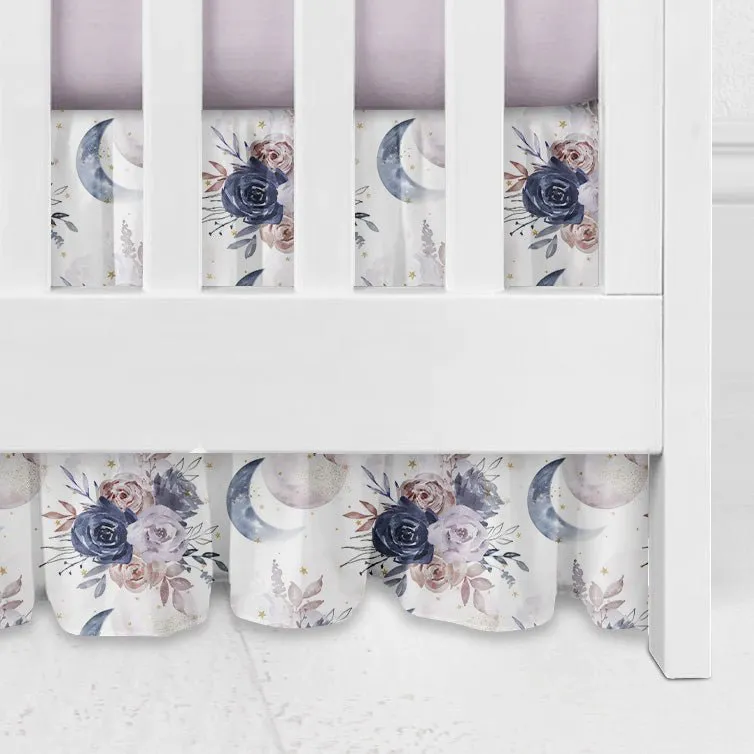 Floral Moon Gathered Crib Skirt