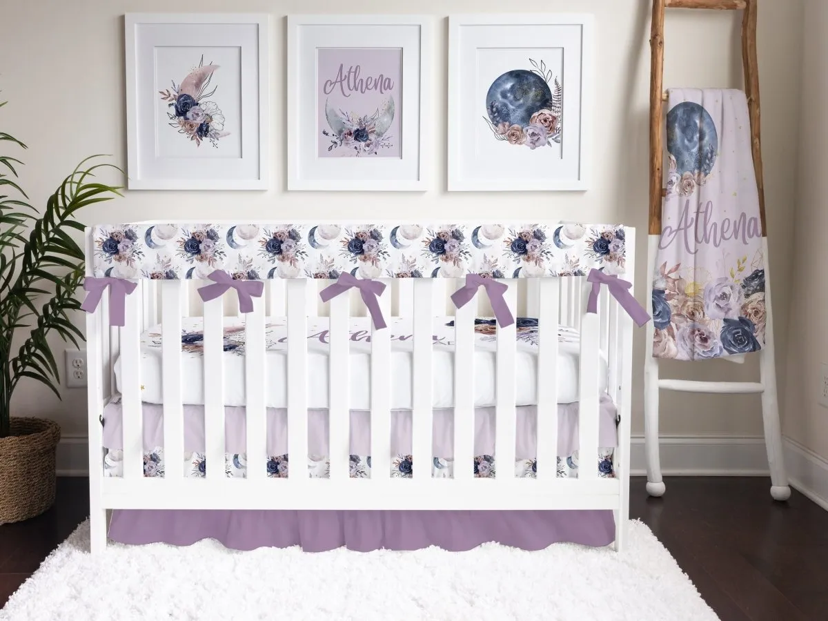 Floral Moon Ruffled Crib Skirt