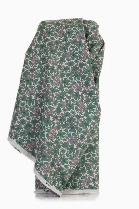 Floral Pinwale Corduroy Green
