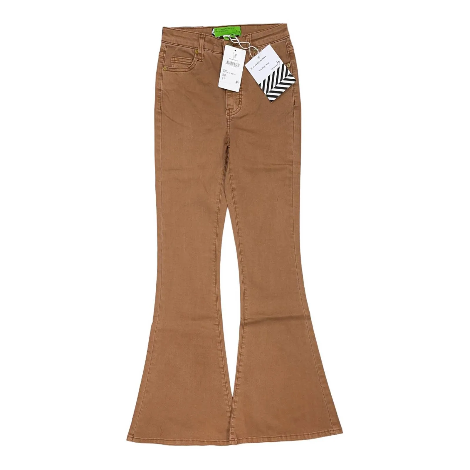 Free People x Sandrine Rose Super Flare Jeans Pants Sz 24 Burnt