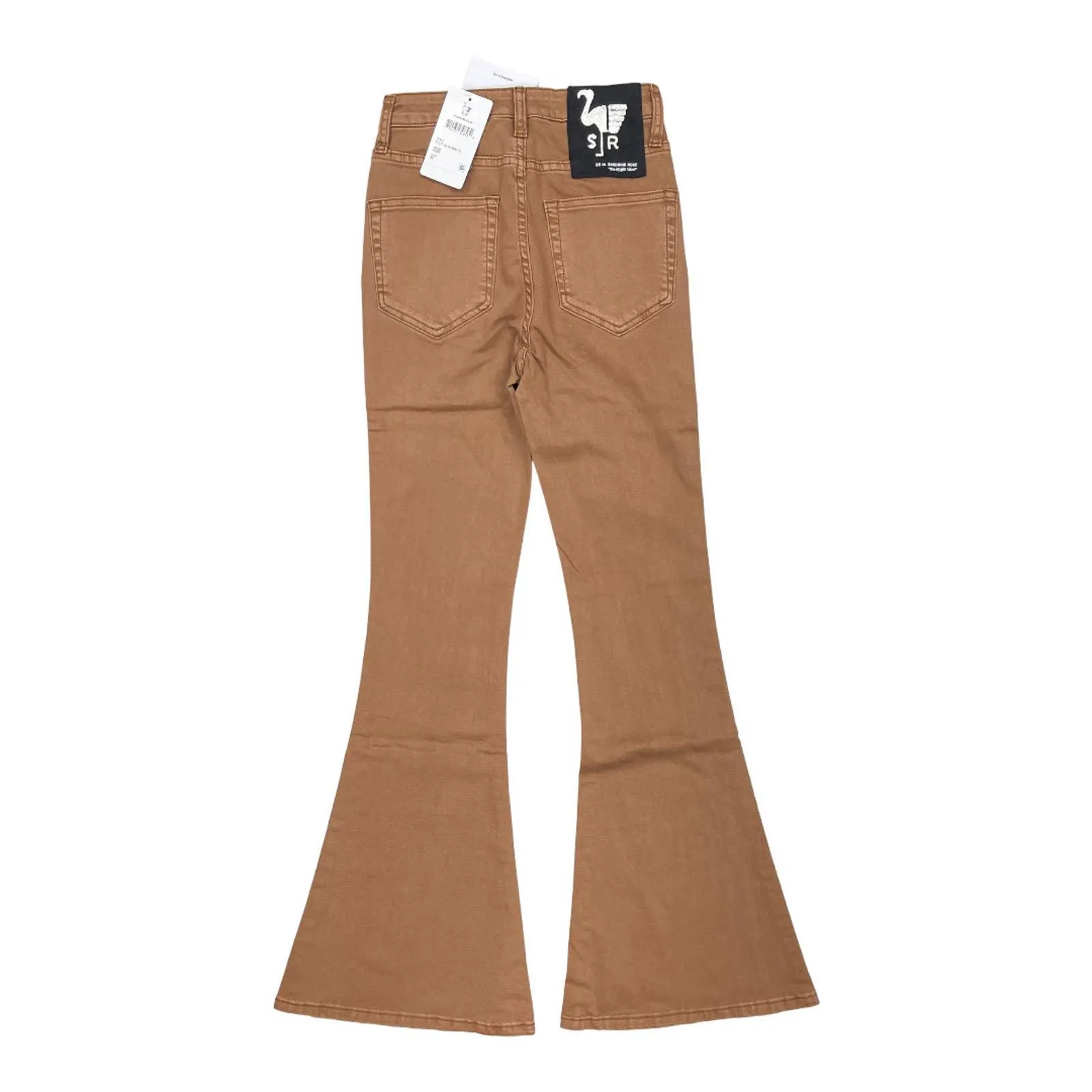 Free People x Sandrine Rose Super Flare Jeans Pants Sz 24 Burnt