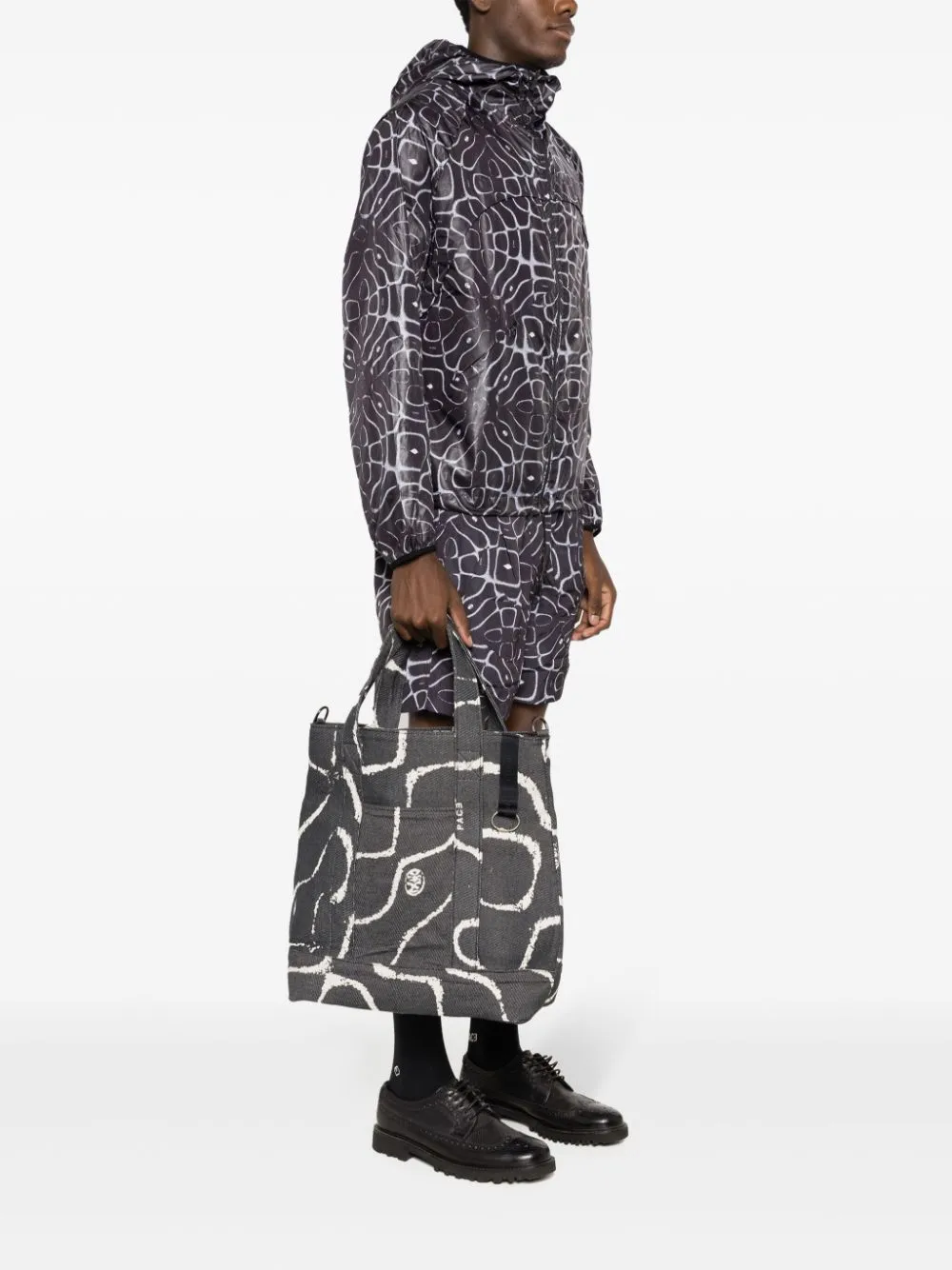 graphic-print hood jacket