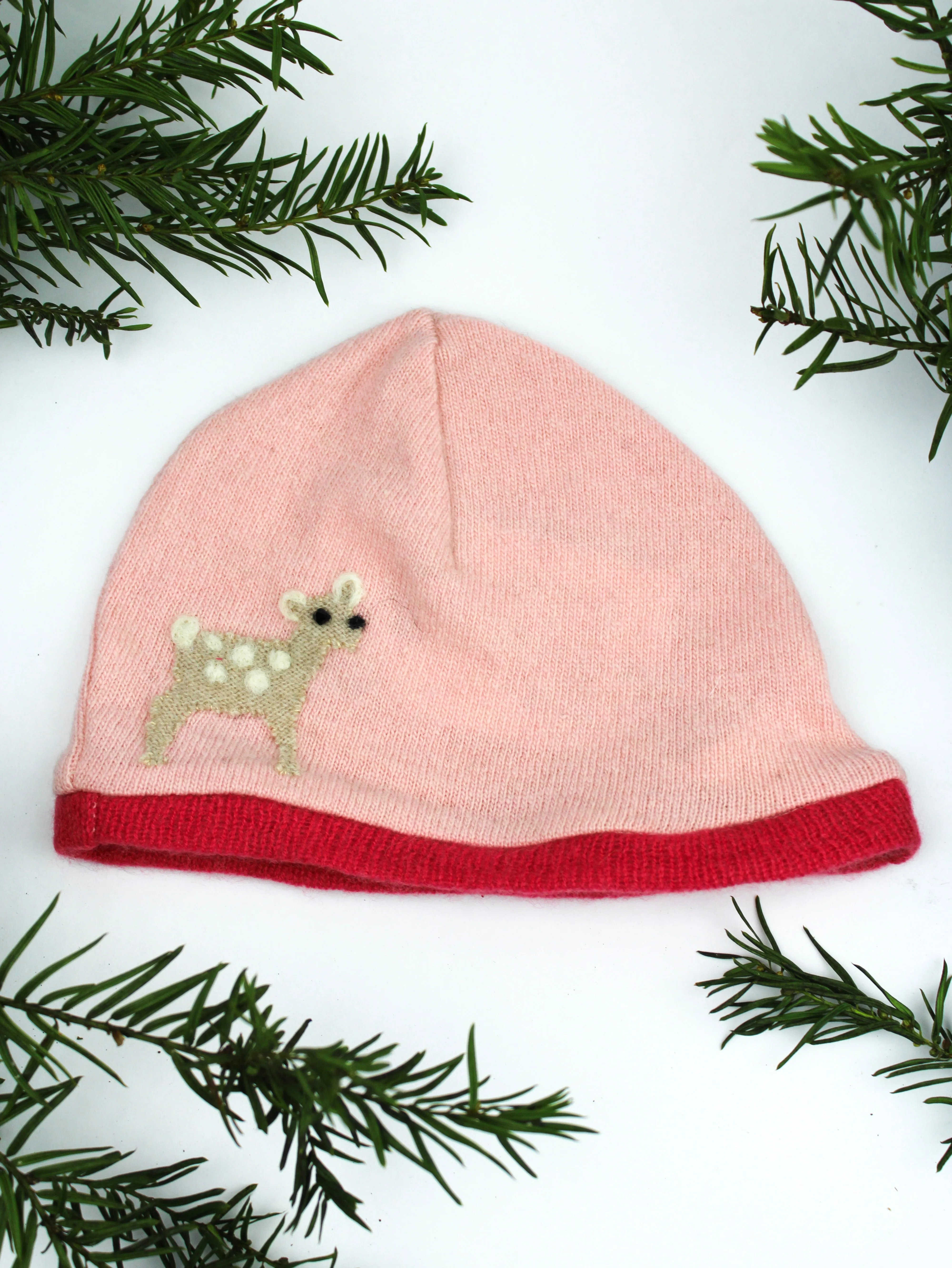 Irregular Cashmere Hat - Baby Pink Fawn