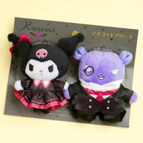 Kuromi & Baku Plushie Badge Set