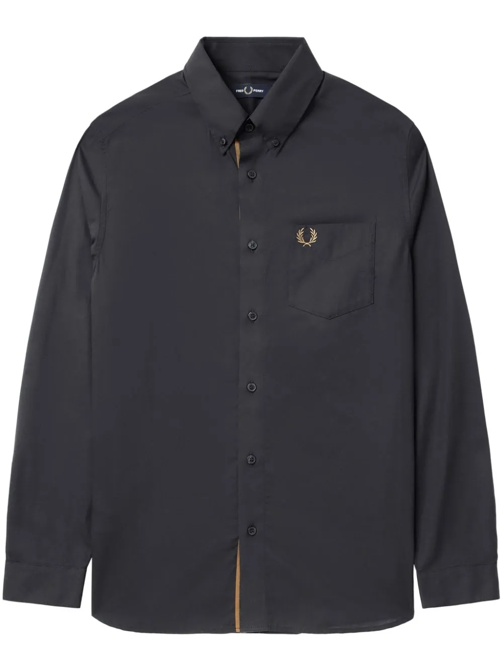 Laurel Wreath-embroidered cotton shirt