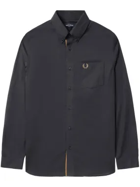 Laurel Wreath-embroidered cotton shirt