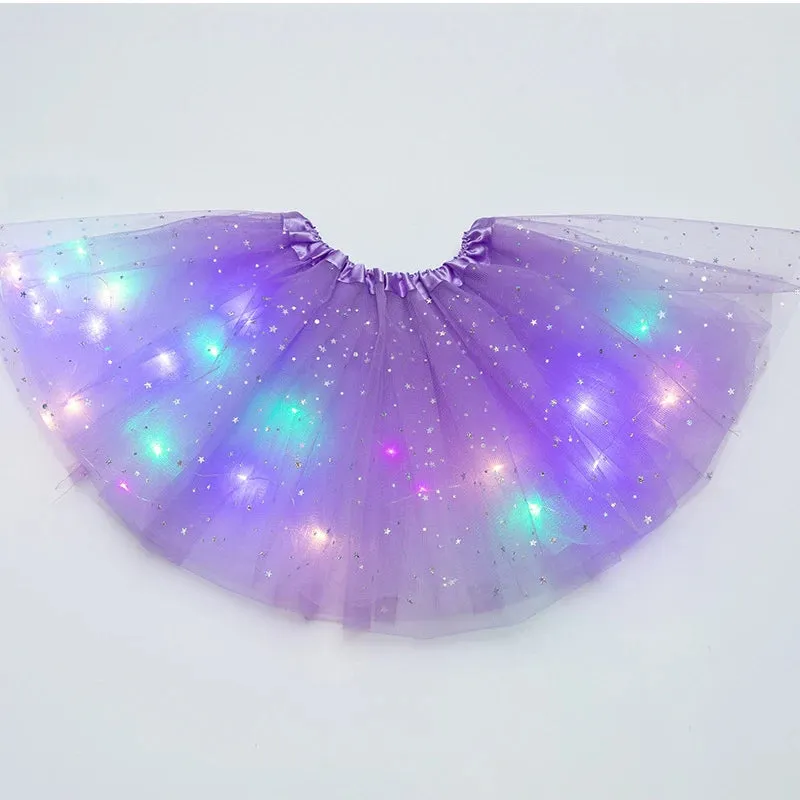 LED Glowing Light Tutu Skirts Fairy Costume