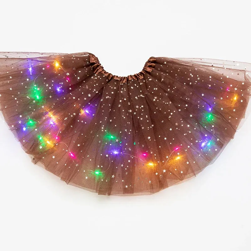 LED Glowing Light Tutu Skirts Fairy Costume