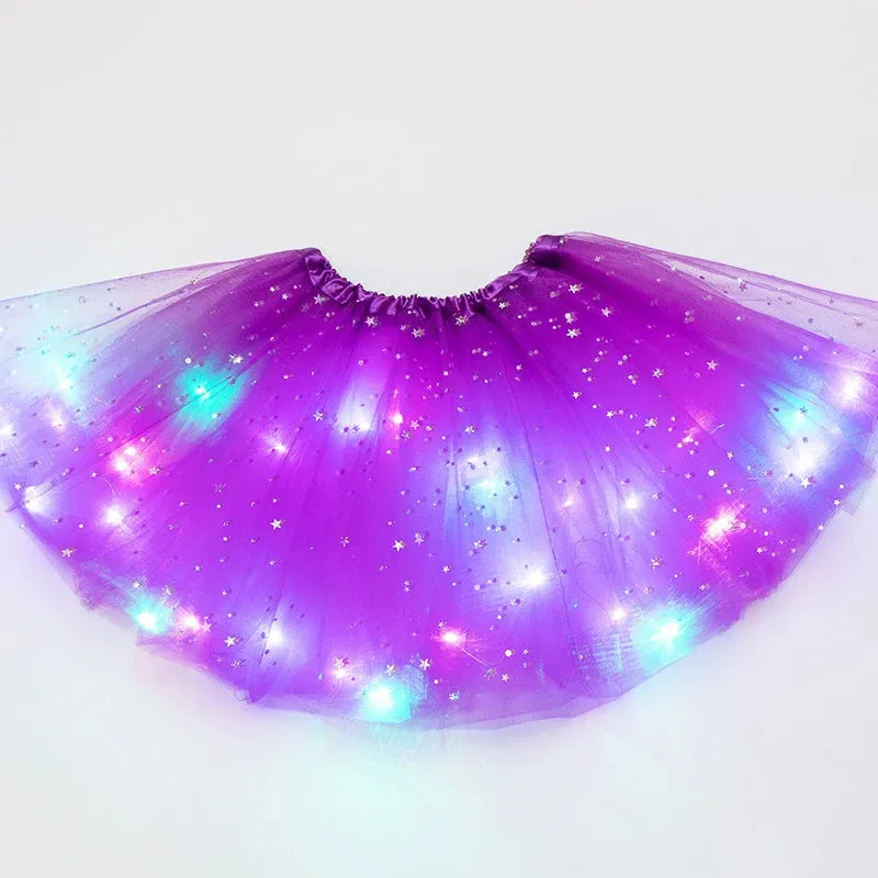 LED Glowing Light Tutu Skirts Fairy Costume