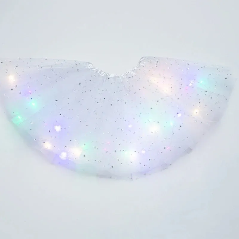 LED Glowing Light Tutu Skirts Fairy Costume