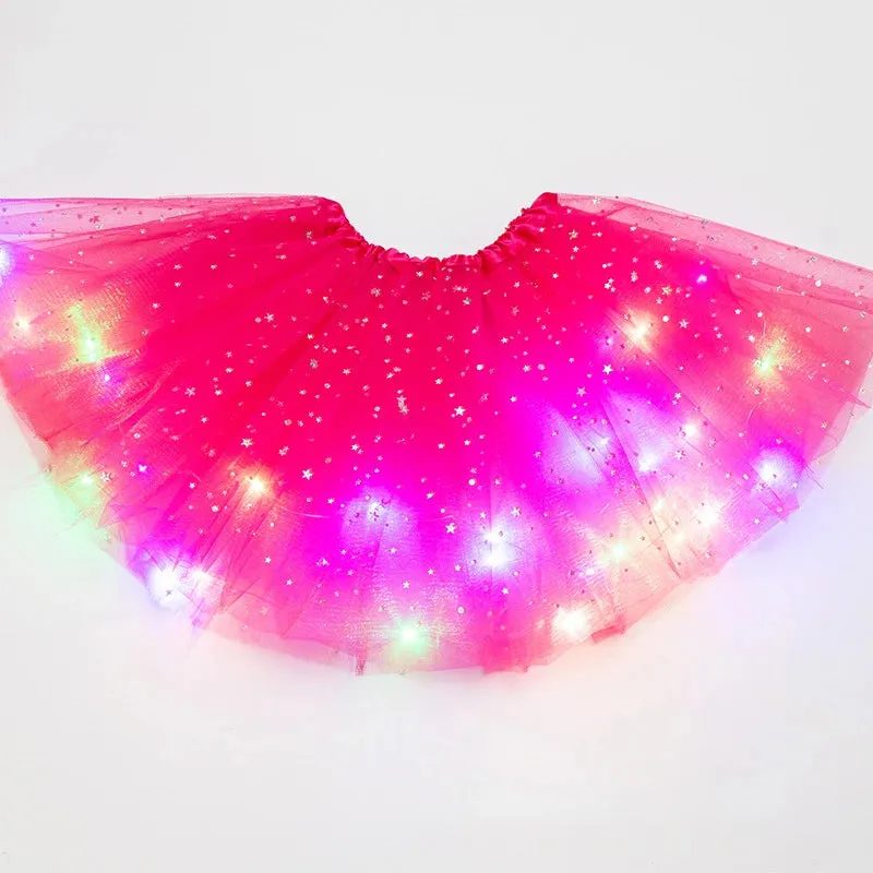 LED Glowing Light Tutu Skirts Fairy Costume