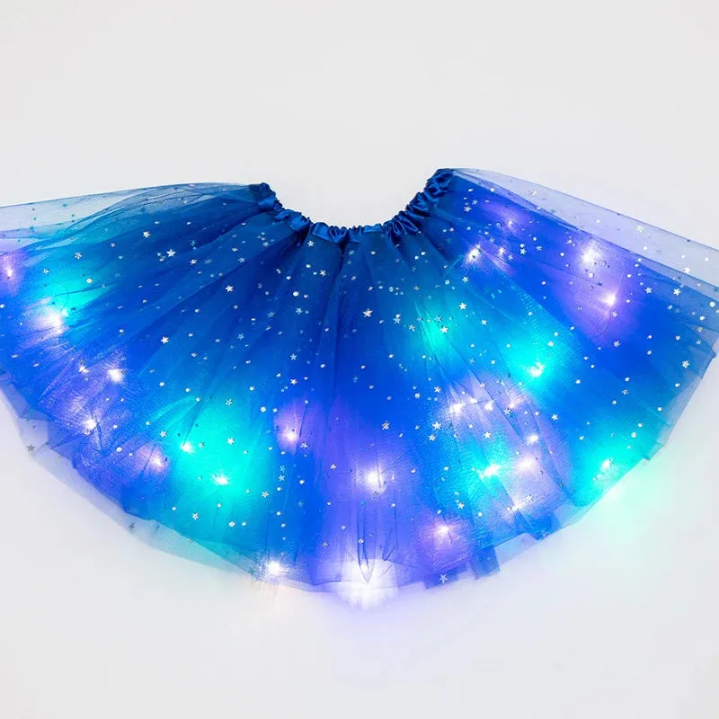 LED Glowing Light Tutu Skirts Fairy Costume