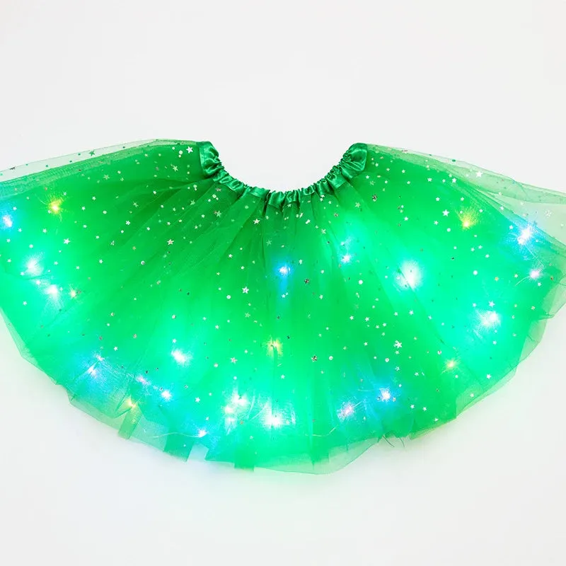LED Glowing Light Tutu Skirts Fairy Costume
