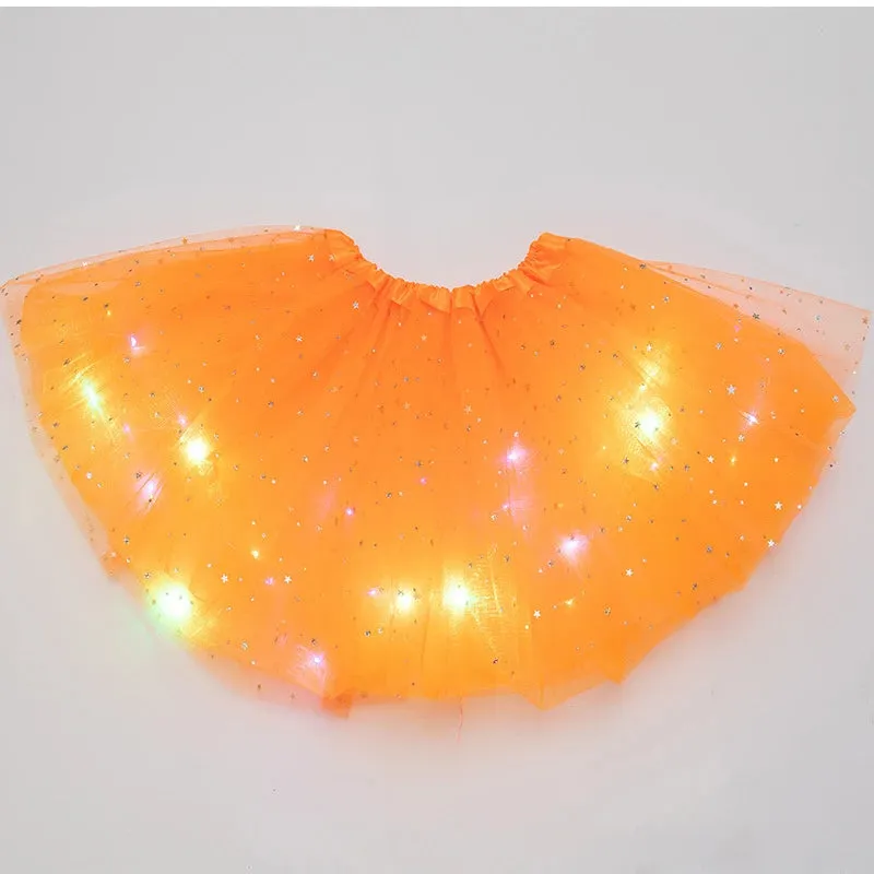 LED Glowing Light Tutu Skirts Fairy Costume