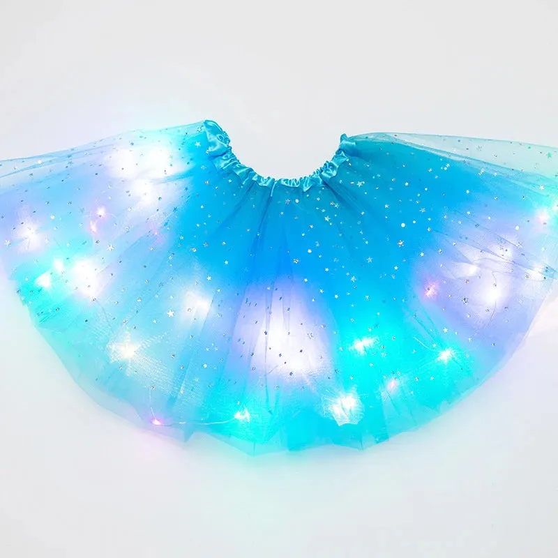 LED Glowing Light Tutu Skirts Fairy Costume