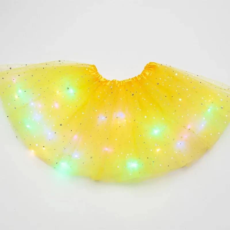 LED Glowing Light Tutu Skirts Fairy Costume