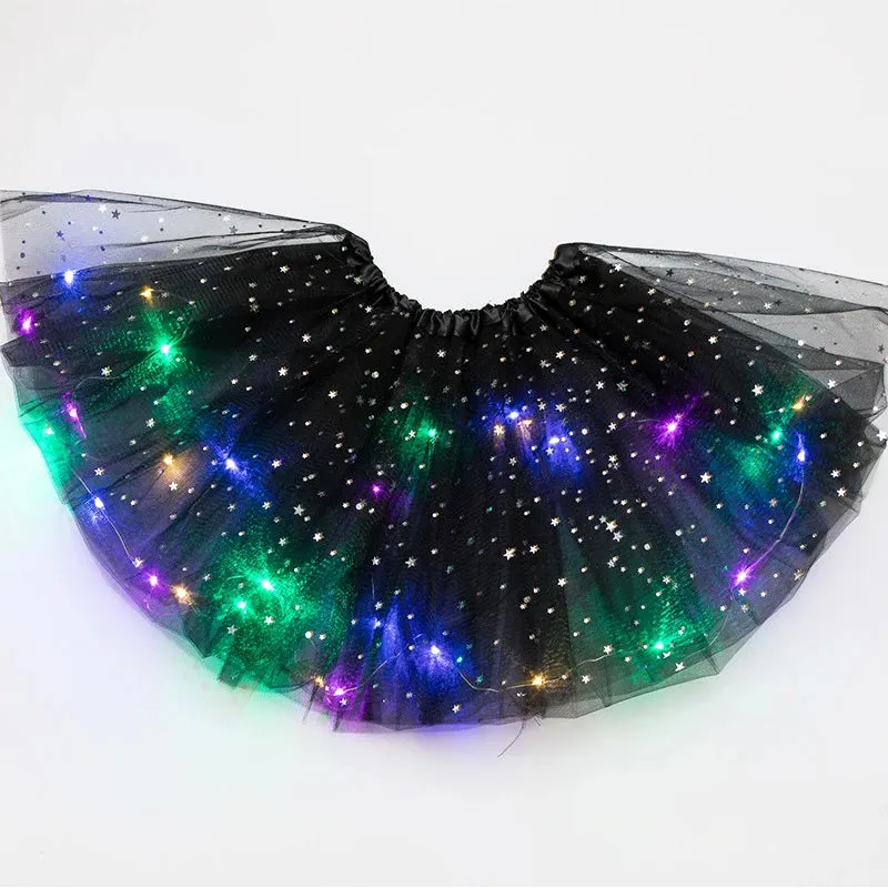 LED Glowing Light Tutu Skirts Fairy Costume