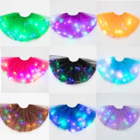 LED Glowing Light Tutu Skirts Fairy Costume