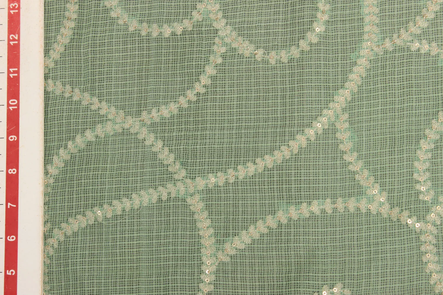 Light Green Silk Kota Fabric