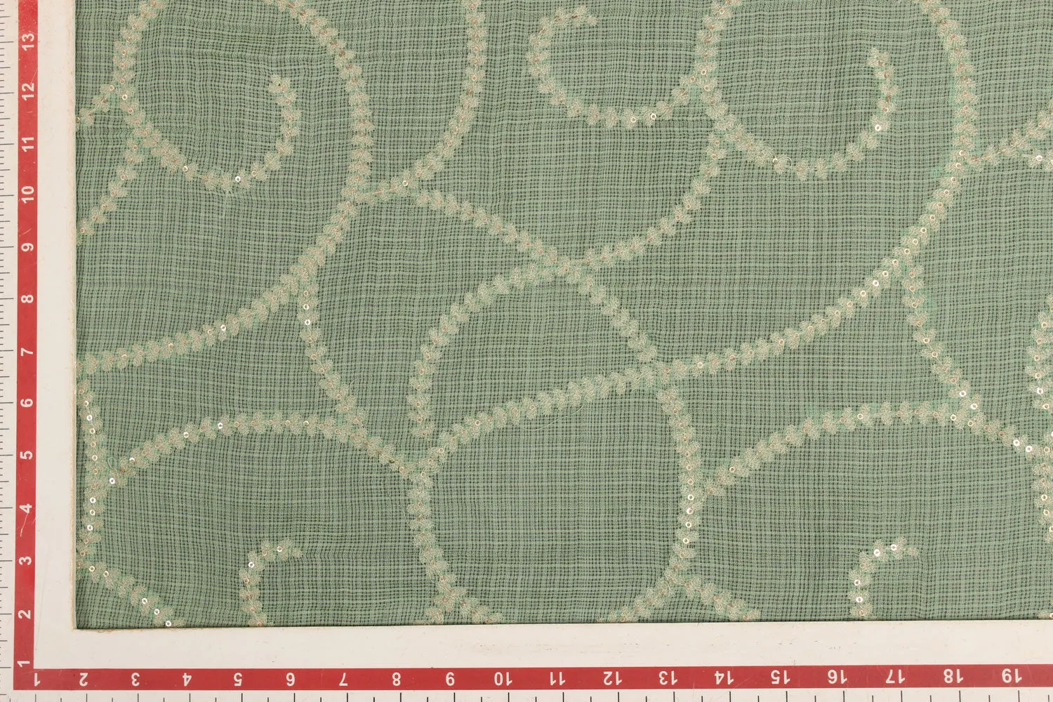 Light Green Silk Kota Fabric