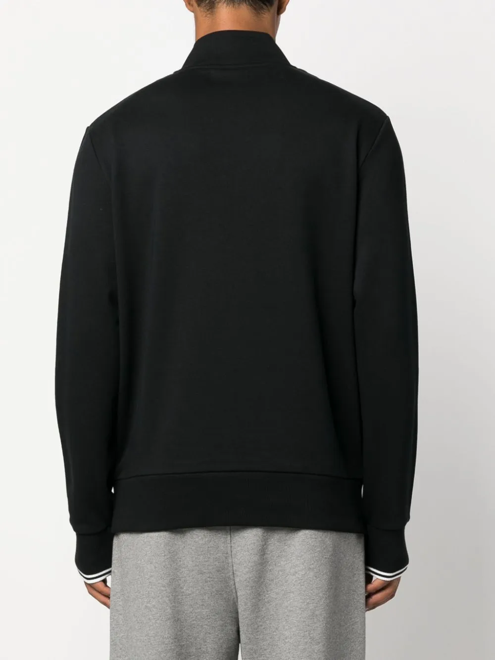 logo-embroidered zip-up jumper