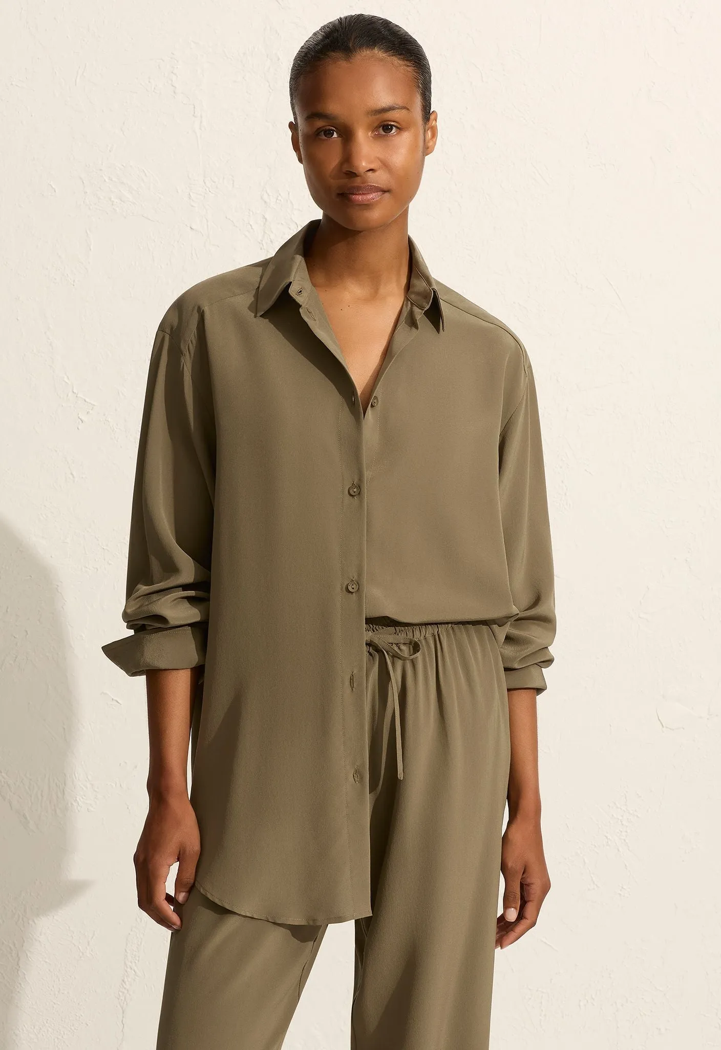 Matteau Long Sleeve Silk Shirt - Willow
