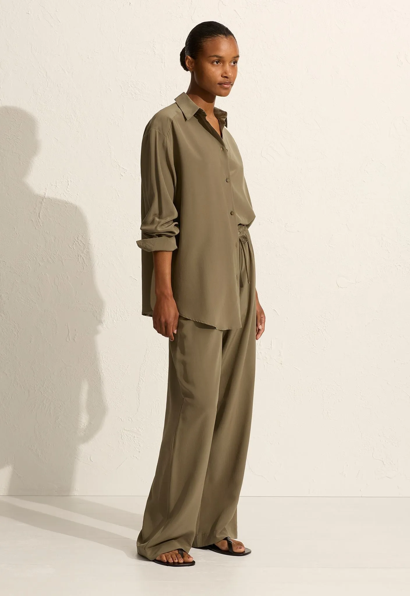 Matteau Long Sleeve Silk Shirt - Willow