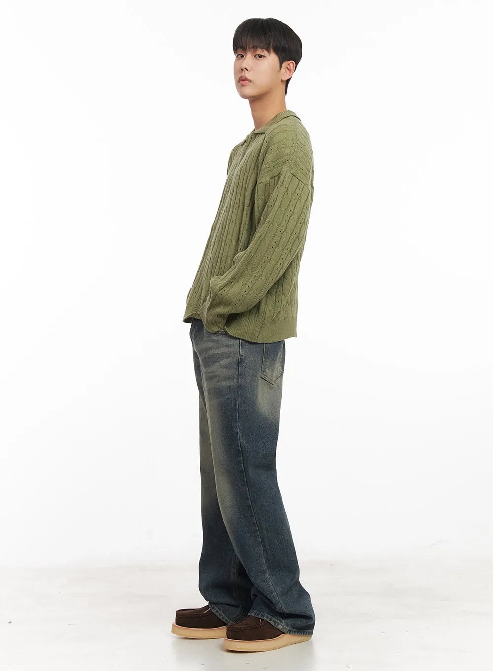 Men's Washed Flared Jeans IM517