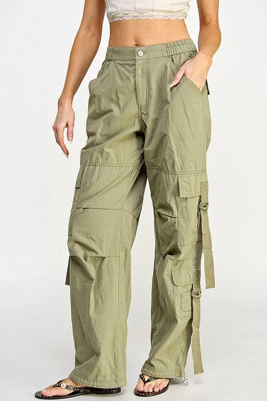 Multi-Pocket Parachute Pants