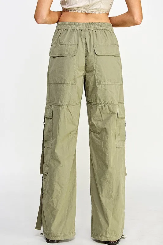 Multi-Pocket Parachute Pants