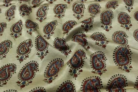 Multicolor Paisley Mashroo Satin Fabric